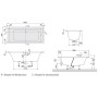 Villeroy & Boch Architectura Duo Badewanne 170 x 80 cm, Combipool Entry, Technik Position 2, mit Trio Ablaufgarnitur