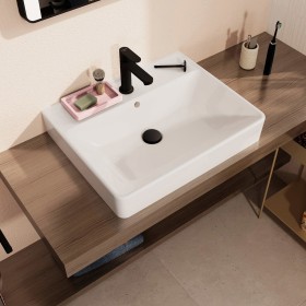 hansgrohe Xanuia Q Aufsatzwaschtisch geschliffen 600/480 mit Hahnloch und Überlauf