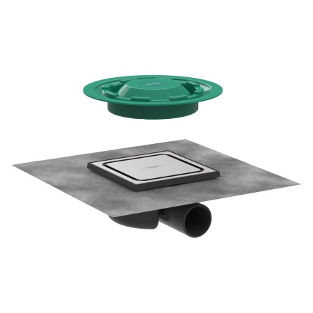 hansgrohe RainDrain Spot Komplettset Punktablauf, Abdeckung 15 x 15 cm