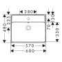 hansgrohe Xanuia Q Waschtisch 600/480 mit Hahnloch und Überlauf