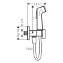 hansgrohe Bidette Handbrause 1jet E EcoSmart+ mit Brausehalter und Brauseschlauch 125 cm