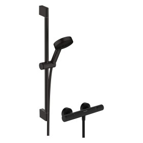 hansgrohe Pulsify Select S Brausesystem 105 3 Strahlarten Relaxation wassersparend, mit Ecostat Element und Duschstange 65 cm