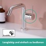 hansgrohe Tecturis S Einhebel-Waschtischarmatur 110 Fine CoolStart wassersparend+ mit Zugstangen-Ablaufgarnitur