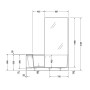 Duravit Shower & Bath Dusch-Badewanne für Nische, Glas rechts 170 x 75 cm