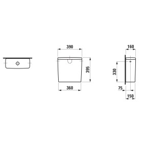 LAUFEN LUA Spülkasten für Stand-WC-Kombination, Zulauf seitlich