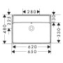 hansgrohe Xanuia Q Aufsatzwaschtisch geschliffen 650/480 ohne Hahnloch mit Überlauf