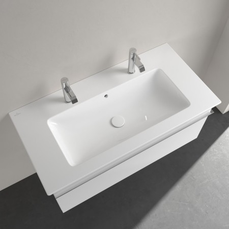 Villeroy & Boch Venticello Schrankwaschtisch 100 x 50 cm mit 2 Hahnlöchern