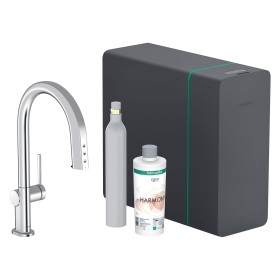 hansgrohe Aqittura M91 Filtersystem 210, Ausziehauslauf, 1jet, sBox, Starter Set, SodaSystem