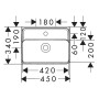 hansgrohe Xanuia Q Handwaschbecken 450/340 mit Hahnloch ohne Überlauf