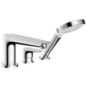 hansgrohe Talis E 3-Loch Wannenrandarmatur mit ausziehbarer Handbrause