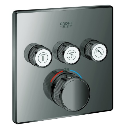 GROHE Grohtherm SmartControl Thermostat Fertigmontageset mit 3 Absperrventilen, eckige Ausführung
