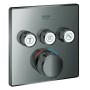 GROHE Grohtherm SmartControl Thermostat Fertigmontageset mit 3 Absperrventilen, eckige Ausführung