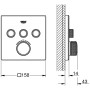 GROHE Grohtherm SmartControl Thermostat Fertigmontageset mit 3 Absperrventilen, eckige Ausführung