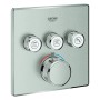 GROHE Grohtherm SmartControl Thermostat Fertigmontageset mit 3 Absperrventilen, eckige Ausführung