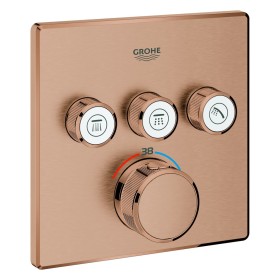 GROHE Grohtherm SmartControl Thermostat Fertigmontageset mit 3 Absperrventilen, eckige Ausführung