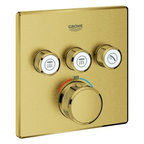 GROHE Grohtherm SmartControl Thermostat Fertigmontageset mit 3 Absperrventilen, eckige Ausführung