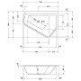 Duravit Paiova 5-Eck Badewanne rechts, Einbauversion 190 x 140 cm
