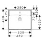 hansgrohe Xanuia Q Aufsatzwaschtisch geschliffen 550/480 mit Hahnloch und Überlauf