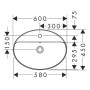 hansgrohe Xuniva D Aufsatzwaschtisch oval 60 x 45 cm, mit 1 Hahnloch und Überlauf, mit SmartClean