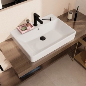 hansgrohe Xanuia Q Aufsatzwaschtisch geschliffen 650/480 mit Hahnloch und Überlauf