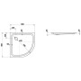 LAUFEN Platina Viertelkreis Duschwanne 90 x 90 x 6,5 cm ohne Antislip