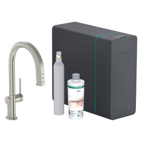 hansgrohe Aqittura M91 Filtersystem 210, Ausziehauslauf, 1jet, sBox, Starter Set, SodaSystem