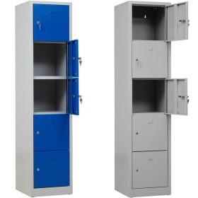 Wolfstahl Schliessfachschrank Stahl 5 Schliessfächer Zylinderschloss 41 x 45 x 190 cm Wolfstahl Schliessfachschrank Stahl 5 Schliessfächer Zylinderschloss 41 x 45 x 190 cm