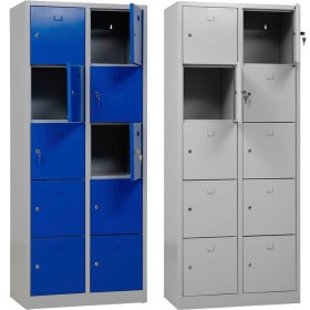 Wolfstahl Schliessfachschrank Stahl 10 Schliessfächer Zylinderschloss 80 x 45 x 190 cm Wolfstahl Schliessfachschrank Stahl 10 Schliessfächer Zylinderschloss 80 x 45 x 190 cm