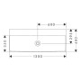 hansgrohe Xelu Q Waschbecken 120 x 48 cm ungeschliffen, ohne Hahnloch