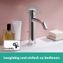 hansgrohe Tecturis S Einhebel-Waschtischarmatur 80 CoolStart wassersparend+ mit Zugstangen-Ablaufgarnitur
