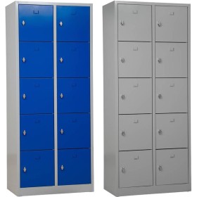 Wolfstahl Schliessfachschrank Stahl 10 Schliessfächer Drehriegelverschluss 80 x 45 x 190 cm Wolfstahl Schliessfachschrank Stahl 10 Schliessfächer Drehriegelverschluss 80 x 45 x 190 cm