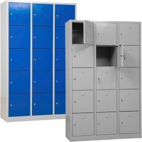 Wolfstahl Schliessfachschrank Stahl 15 Schliessfächer Zylinderschloss 119 x 45 x 190 cm Wolfstahl Schliessfachschrank Stahl 15 Schliessfächer Zylinderschloss 119 x 45 x 190 cm
