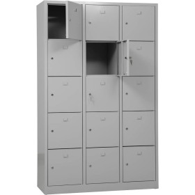 Wolfstahl Schliessfachschrank Stahl 15 Schliessfächer Zylinderschloss 119 x 45 x 190 cm