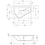 Duravit Paiova 5-Eck Badewanne links, Einbauversion 190 x 140 cm