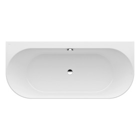 LAUFEN PRO Vorwand-Badewanne 180 x 80 cm Version mittig aus Marbond, mit Armaturenlöchern
