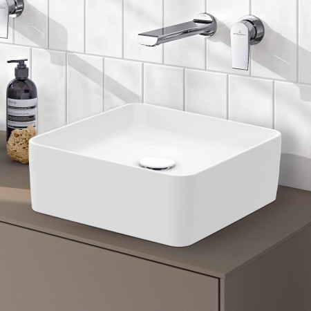 Villeroy & Boch Collaro Aufsatzwaschtisch 38 cm eckig ohne Überlauf, ohne Hahnloch