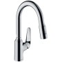 hansgrohe Focus M42 Einhebel-Küchenmischer 180, Ausziehbrause, 2jet