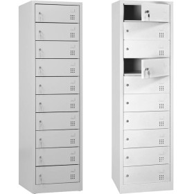 Wolfstahl Schliessfachschrank Laptopschrank Stahl 10 Schliessfächer Zylinderschloss 50 x 50 x 180 cm Wolfstahl Schliessfachschrank Laptopschrank Stahl 10 Schliessfächer Zylinderschloss 50 x 50 x 180 cm