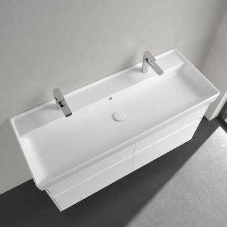 Villeroy & Boch Collaro Schrankwaschtisch 120 cm mit Überlauf, 2 Hahnlöcher