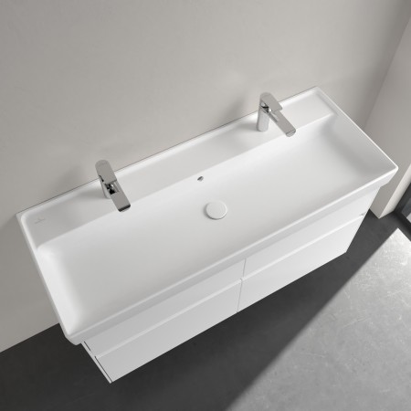 Villeroy & Boch Collaro Schrankwaschtisch 120 cm mit Überlauf, 2 Hahnlöcher