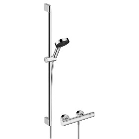 hansgrohe Pulsify Select S Brausesystem 105 3 Strahlarten Relaxation wassersparend, mit Ecostat Element und Duschstange 90 cm