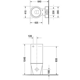 Duravit Starck 1 Spülkasten für WC-Kombination mit Puro Drücker
