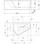Duravit Paiova 5-Eck Badewanne links, mit Verkleidung 177 x 130 cm