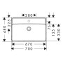 hansgrohe Xanuia Q Waschtisch 700/480 mit Hahnloch ohne Überlauf