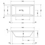 Duravit Starck Badewanne Rechteck 180 x 90 cm mit zwei Rückenschrägen