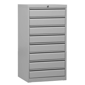 Wolfstahl Schubladenschrank Stahl A3 8 Schubladen lichtgrau 53 x 43 x 98 cm Wolfstahl Schubladenschrank Stahl A3 8 Schubladen lichtgrau 53 x 43 x 98 cm