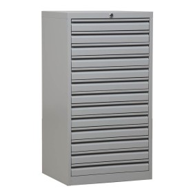 Wolfstahl Schubladenschrank Stahl A3 13 Schubladen lichtgrau 53 x 43 x 98 cm Wolfstahl Schubladenschrank Stahl A3 13 Schubladen lichtgrau 53 x 43 x 98 cm