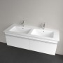 Villeroy & Boch Venticello Schrank-Doppelwaschtisch 130 x 50 cm, mit 2 Hahnlöchern und Überlauf