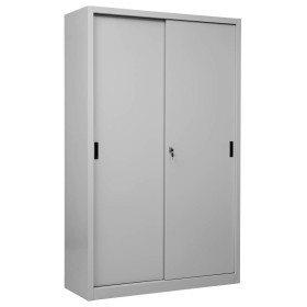 Wolfstahl Schiebetürenschrank Stahl 4 Fachböden lichtgrau 120 x 45 x 195 cm Wolfstahl Schiebetürenschrank Stahl 4 Fachböden lichtgrau 120 x 45 x 195 cm