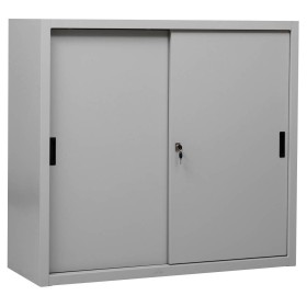 Wolfstahl Schiebetürenschrank Stahl 2 Fachböden lichtgrau 120 x 45 x 109 cm Wolfstahl Schiebetürenschrank Stahl 2 Fachböden lichtgrau 120 x 45 x 109 cm